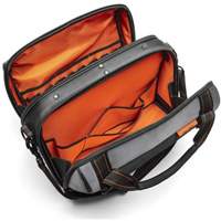 17" Tradesman Closed Top Tool Bag, Polyester, 3 Pockets, Black/Grey/Orange D. Morneault & Fils