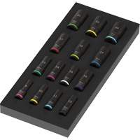 Insert en mousse pour jeu de douilles profondes Impaktor 1 Zyklop B, 15 Mcx, Chocs, Prise de 3/8", Profond D. Morneault & Fils