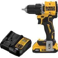 ATOMIC COMPACT SERIES Brushless Cordless Drill/Driver Kit, Lithium-Ion, 20 V, 1/2" Chuck D. Morneault & Fils