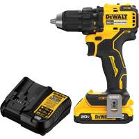 Brushless Cordless Drill/Driver Kit, Lithium-Ion, 20 V, 1/2" Chuck D. Morneault & Fils