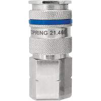 Raccord industriel rapide QUIKSILVER, Laiton nickel&eacute;, 3/8", NPT femelle, 435 PSI D. Morneault & Fils