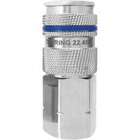 Raccord industriel rapide QUIKSILVER, Laiton nickel&eacute;, 1/2", NPT femelle, 500 psi D. Morneault & Fils