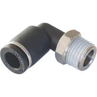 Adaptateur coude m&acirc;le NPT MAXFIT &agrave; raccord instantan&eacute; (push-to-connect), 3/8" x 1/2" dia., Polym&egrave;re PBT D. Morneault & Fils