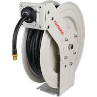 D&eacute;vidoir de tuyau &agrave; rappel automatique &agrave; bras simple de type L MAXREEL avec tuyau en caoutchouc, Air, 3/8" x 50', Tuyau simple, 250 PSI D. Morneault & Fils