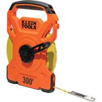 Open Reel Tape Measure with Single Hook and Carabiner, 1/2" x 300', 1/10" Graduations D. Morneault & Fils