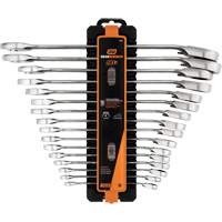 90-Tooth 12-Point Reversible Wrench Set, Ratcheting Box, 16 Pieces, Metric D. Morneault & Fils