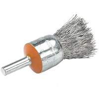 Mounted End Brush with Crimped Wires, 1/2", 0.01" Fill, 1/4" Shank D. Morneault & Fils