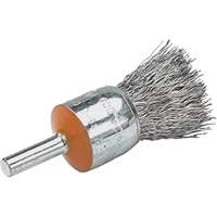 Mounted End Brush with Crimped Wires, 1/2", 0.02" Fill, 1/4" Shank D. Morneault & Fils