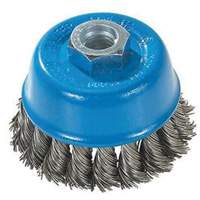 Knot-Twisted Wire Cup Brush, 3" Dia. x M10x1.25 Arbor D. Morneault & Fils