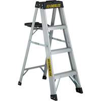 3400 Series Industrial Extra Heavy-Duty Step Ladder, 4', Aluminum, 300 lbs. Capacity, Type 1A D. Morneault & Fils