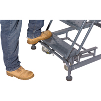 &eacute;chelles roulantes avec pied verrouillable activ&eacute; par le poids, 6 marches, Largeur de la marche 24", Hauteur de la plateforme 60", Acier D. Morneault & Fils