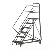 Heavy Duty Safety Slope Ladder, 6 Steps, Serrated, 50° Incline, 60" High D. Morneault & Fils