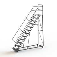 Heavy Duty Safety Slope Ladder, 12 Steps, Serrated, 50° Incline, 120" High D. Morneault & Fils