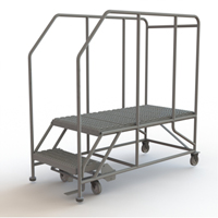 Plateforme de travail mobile, Acier, 2 Marches, 20" ha, 47" p, 24" Marche, Stri&eacute; D. Morneault & Fils
