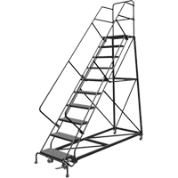 &eacute;chelles en angle de s&eacute;curit&eacute;, 9 marches, Perfor&eacute;, Inclinaison 50°, Hauteur 90" D. Morneault & Fils