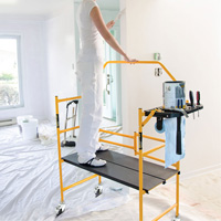 nsemble d'&eacute;chafaudage &agrave; montant de s&eacute;curit&eacute; & tablette pour outils de 4' Jobsite Series, Cadre Acier, 49-1/2" p x 57-3/4" h D. Morneault & Fils