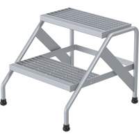 Aluminum Step Stand, 2 Step(s), 22-13/16" W x 24-9/16" L x 20" H, 500 lbs. Capacity D. Morneault & Fils