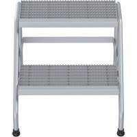 Aluminum Step Stand, 2 Step(s), 22-13/16" W x 24-9/16" L x 20" H, 500 lbs. Capacity D. Morneault & Fils