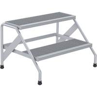 Aluminum Step Stand, 2 Step(s), 32-13/16" W x 24-9/16" L x 20" H, 500 lbs. Capacity D. Morneault & Fils
