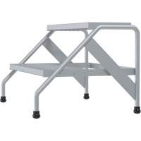 Aluminum Step Stand, 2 Step(s), 32-13/16" W x 24-9/16" L x 20" H, 500 lbs. Capacity D. Morneault & Fils