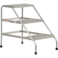 Aluminum Step Stand, 3 Step(s), 22-13/16" W x 34-9/16" L x 30" H, 500 lbs. Capacity D. Morneault & Fils
