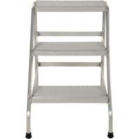 Aluminum Step Stand, 3 Step(s), 22-13/16" W x 34-9/16" L x 30" H, 500 lbs. Capacity D. Morneault & Fils