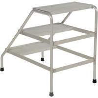 Aluminum Step Stand, 3 Step(s), 22-13/16" W x 34-9/16" L x 30" H, 500 lbs. Capacity D. Morneault & Fils