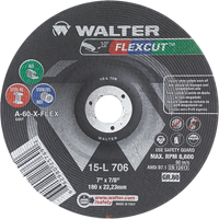 Flexcut Depressed Centre Grinding Wheels, 7", 60 Grit, Aluminum Oxide, 7/8", 8600 RPM, Type 29 D. Morneault & Fils