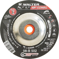 HP Combo Spin-On Combination Wheel, 5" x 1/8", 5/8"-11 Arbor, Type 27S D. Morneault & Fils