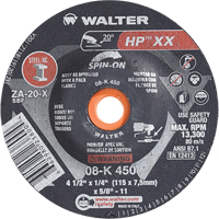 Double-X Depressed Centre Grinding Wheel, 4-1/2" x 1/4", 5/8"-11 Arbor, Type 27S D. Morneault & Fils