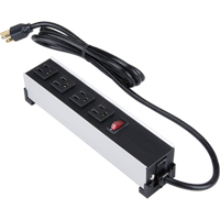 Indoor Brushed Aluminum Power Bar, 4 Outlet(s), 6' D. Morneault & Fils