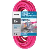 Cordon rallonge haute visibilit&eacute; Neon Flex, Ext&eacute;rieur, SJTW, AWG 12/3, 15 A, 50' D. Morneault & Fils