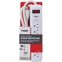 Surge Protector, 6 Outlets, 750 J, 1875, 3' Cord D. Morneault & Fils