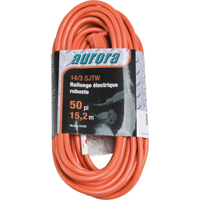 Vinyl Extension Cord, Outdoor, SJTW, 14/3 AWG, 15 A, 50' D. Morneault & Fils