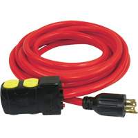 Generator Extension Cord with Resets, SJTW, 10 AWG, 20 A, 4 Outlet(s), 25' D. Morneault & Fils