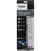 USB Charging Surge Protectors, 6 Outlets, 1800 J, 1875 W, 4' Cord D. Morneault & Fils