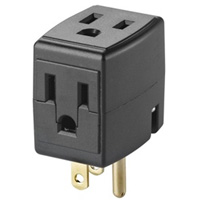 Cube triple mis &agrave; la terre, 3 Prise(s), Aucune, 15 A, 1875 W, 125 V D. Morneault & Fils