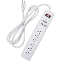 USB Charging Surge Protector, 6 Outlets, 1200 J, 1875 W, 6' Cord D. Morneault & Fils