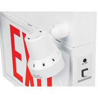 Enseigne de sortie avec &eacute;clairage de s&eacute;curit&eacute;, DEL, &agrave; piles/&agrave; raccordement fixe, 12-1/10" lo x 11" la, Anglais D. Morneault & Fils