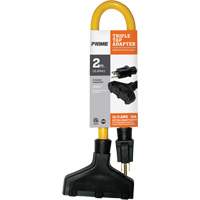 Triple Tap Adapter, Outdoor, STW, 12/3 AWG, 15 A, 3 Outlet(s), 2' D. Morneault & Fils