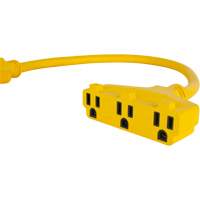 Adaptateur de rallonge d'alimentation, Ext&eacute;rieur, STOW, AWG 12/3, 15 A, 3 prise(s), 2' D. Morneault & Fils