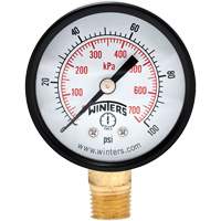 Manom&egrave;tre &eacute;conomique,  2", 0 - 100 psi, Fixation inf&eacute;rieure, Analogique D. Morneault & Fils